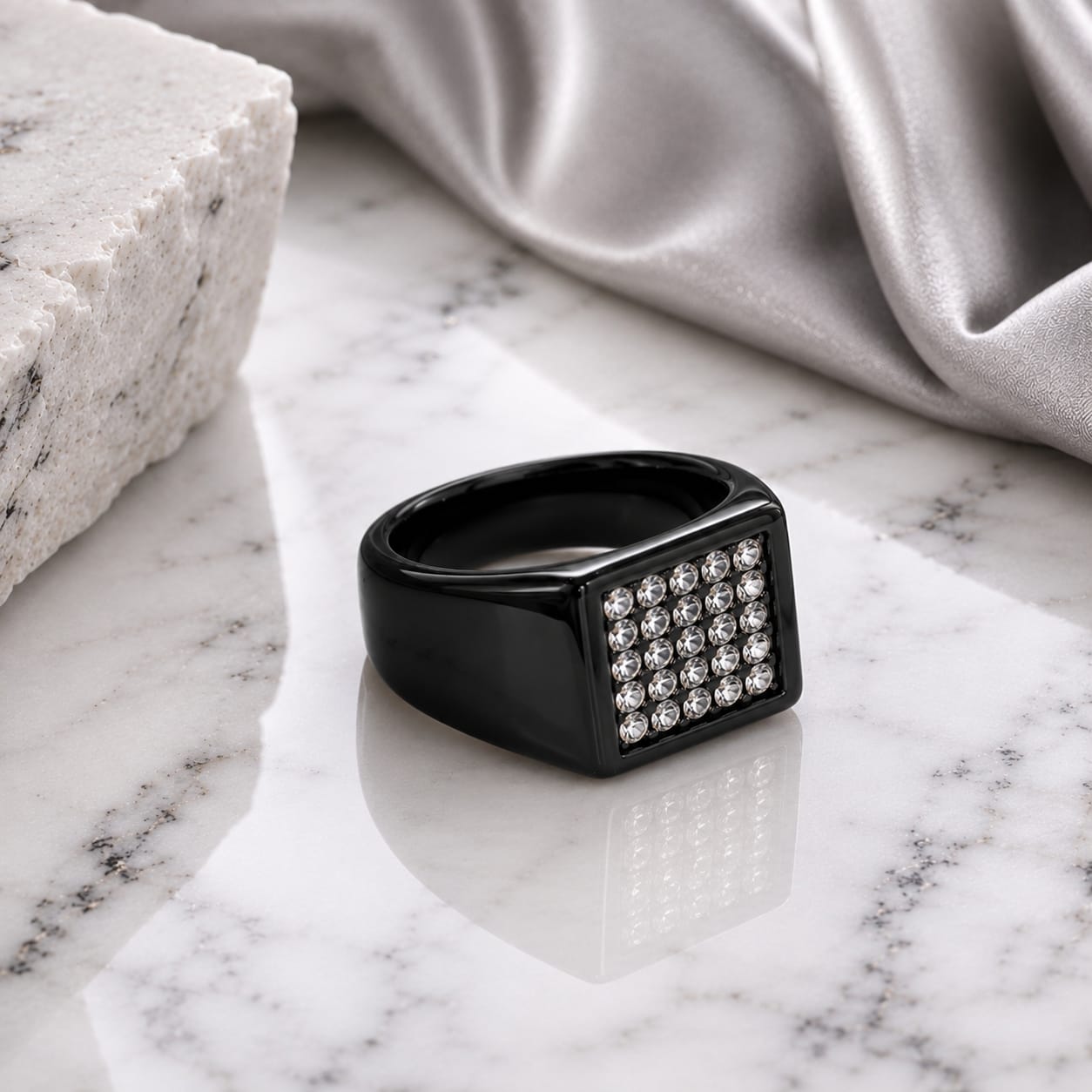 Black Stone Made Signet Ring – Bold Luxury