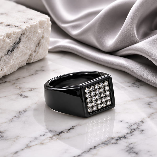 Black Stone Made Signet Ring – Bold Luxury